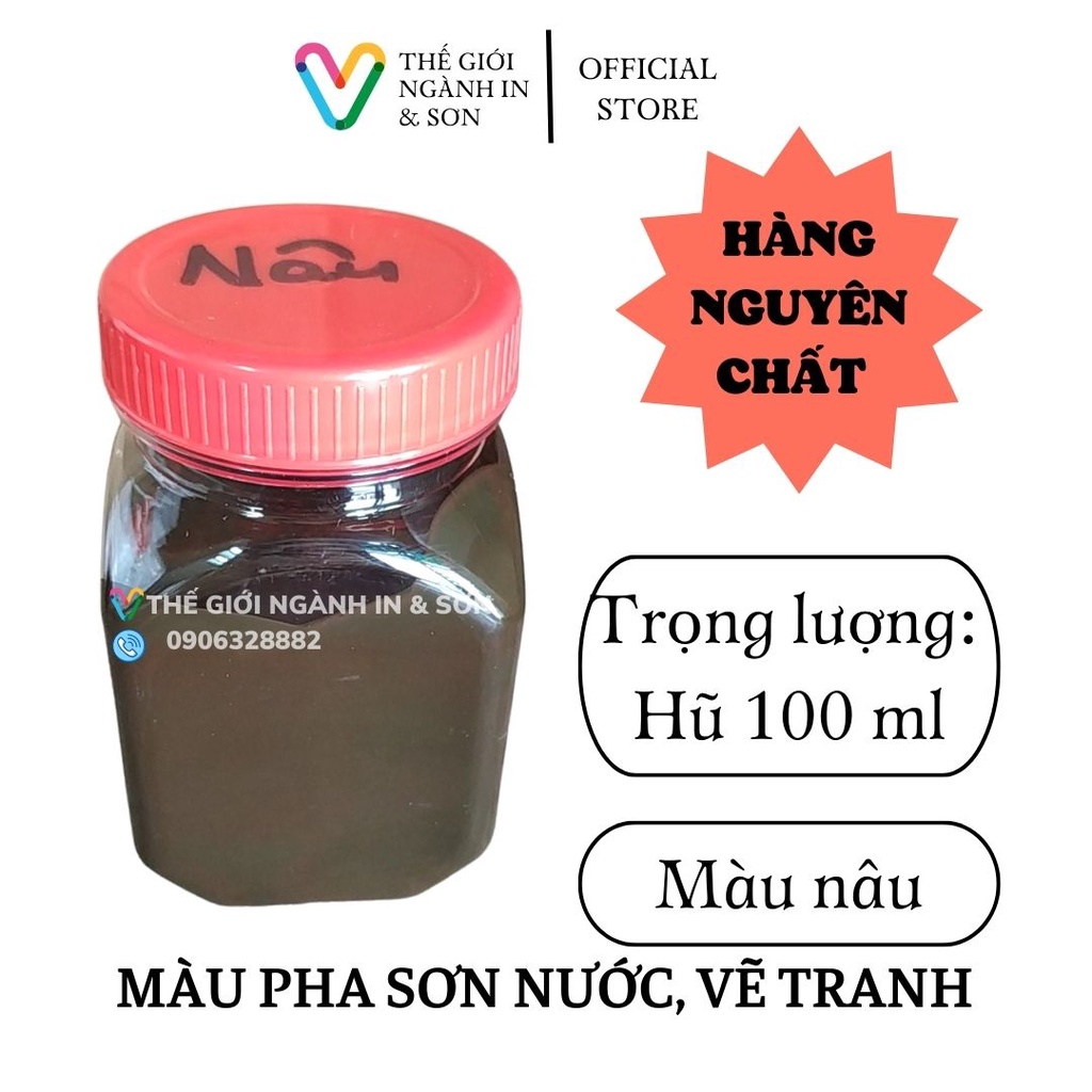 Màu nước hũ 100ml dùng tô tượng, pha màu sơn nước, pha màu thạch cao, vẽ tranh, in lụa