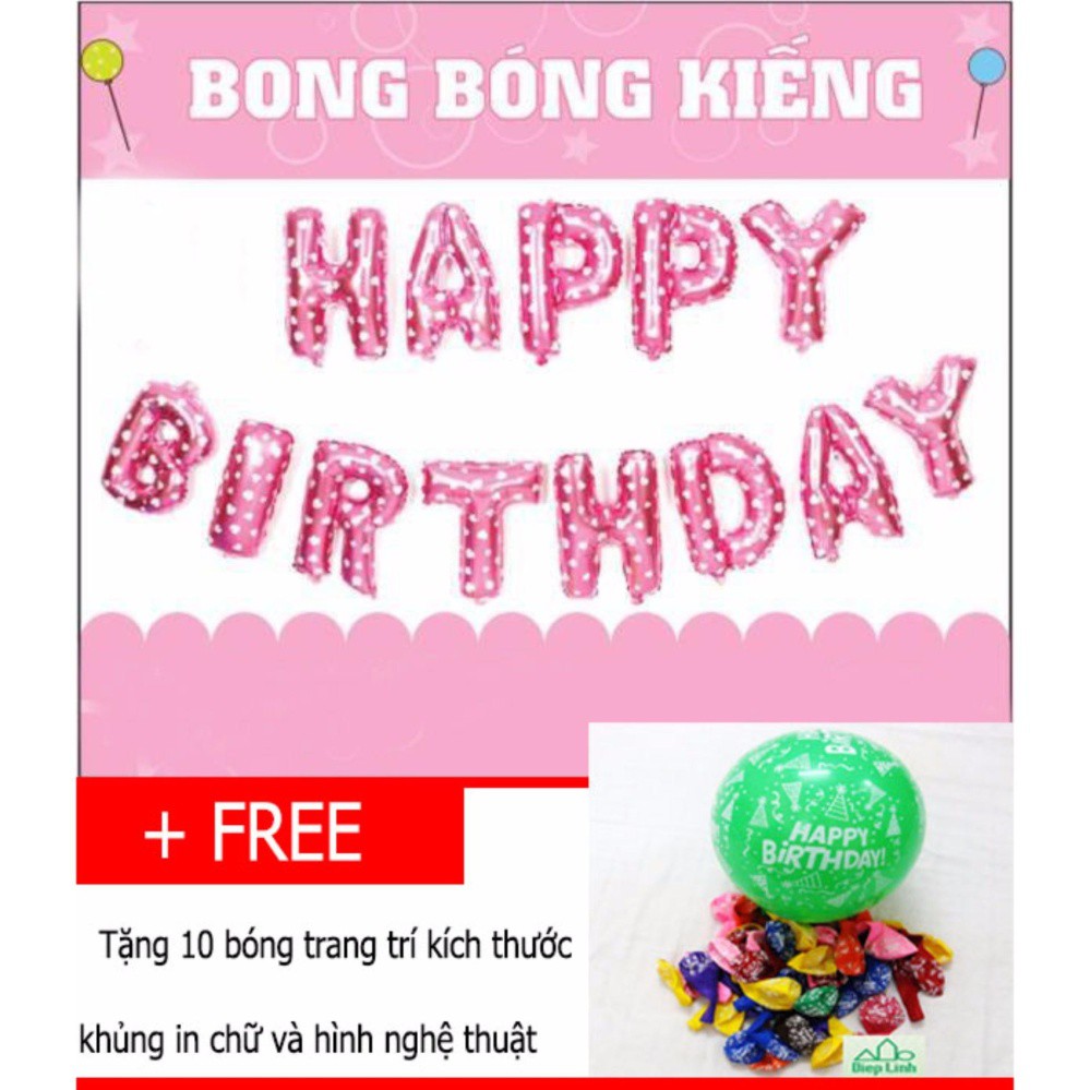 Bong Bóng happy birthday chữ nhôm cao 40cm trang trí sinh nhật