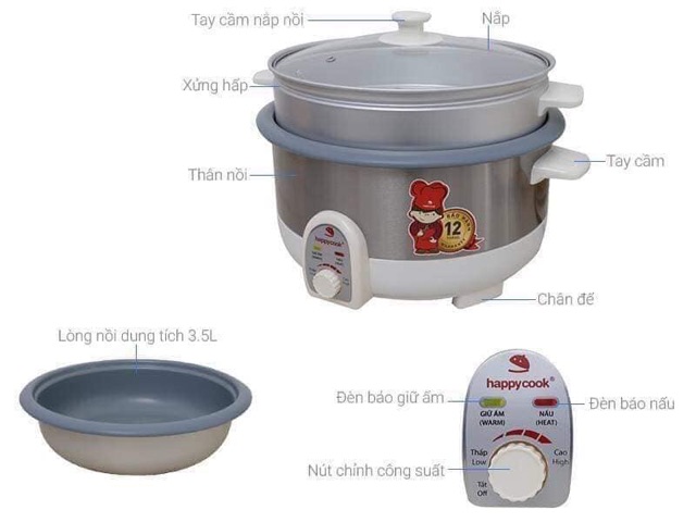 Nồi Lẫu Điện Happy Cook HKM NutiFood