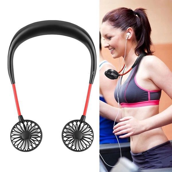 Quạt Mini Pin Sạc Đeo Cổ Thể Thao Xoay 180 độ Siêu Êm Không Ồn, thiết kế an toàn - Giao màu ngẫu nhiên | BigBuy360 - bigbuy360.vn