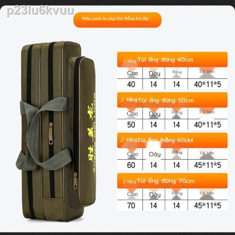☒ p23lu6kvuuTúi đựng cần câu biển mini phần ngắn túi cá hai lớp ba dày không thấm nước ngoài trời lô