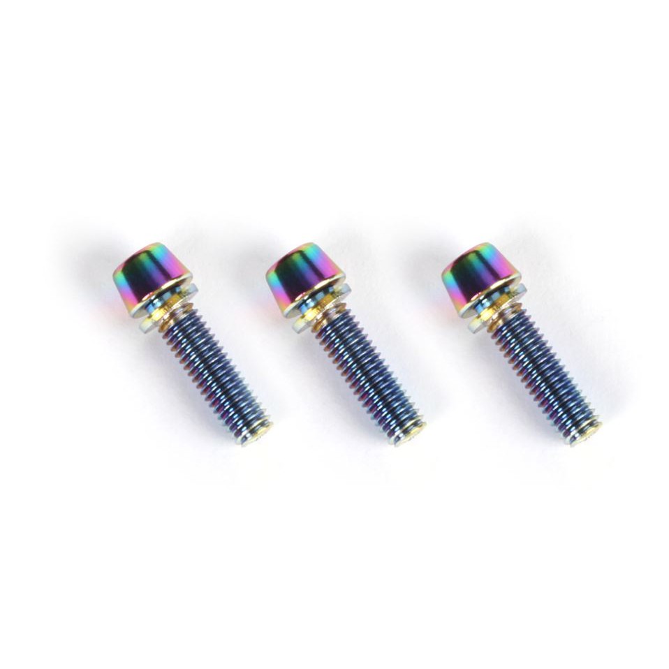 Ốc thép 7 màu bắt potang xe đạp M5x15 / M5x18 bộ 4 con