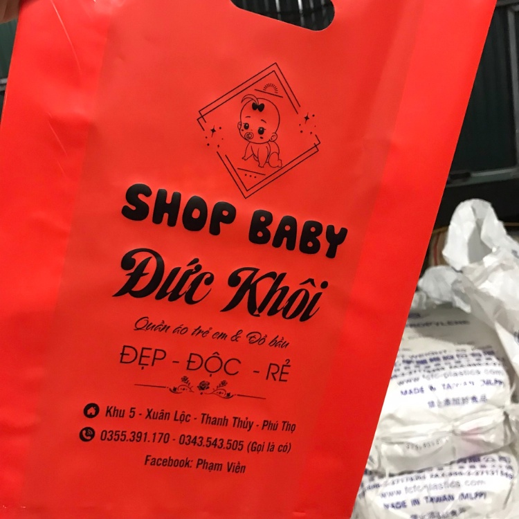 Túi nilon  hạt xoài PE zin màu đỏ gói hàng đủ kích thước hàng bóng đẹp dẻo dai 1kg
