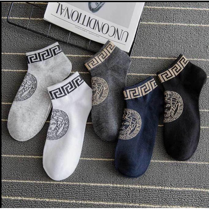 Set 5 đôi tất Cotton in chữ Versace