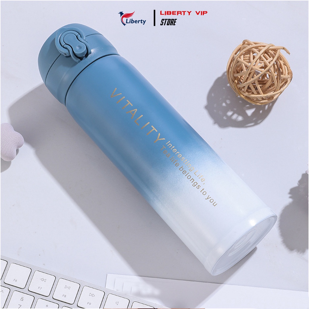 Bình giữ nhiệt inox Vitality cao cấp cách nhiệt hai lớp dung tích 400ml kiểu dáng thời trang thiết kế nhỏ gọn