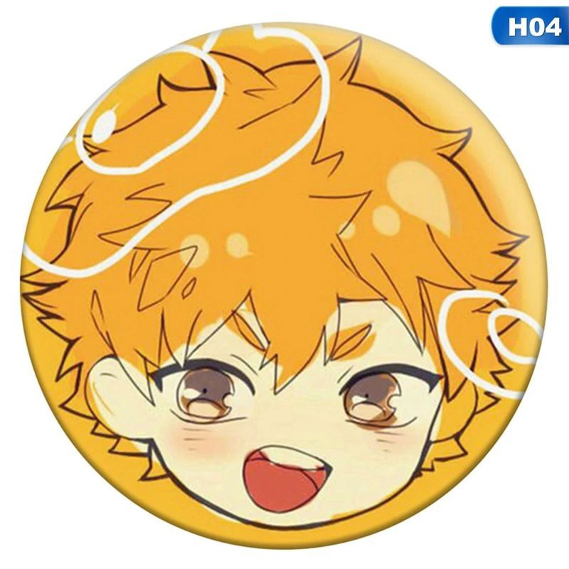 Huy hiệu cài áo in hình HAIKYUU VUA BÓNG CHUYỀN phụ kiện anime chibi xinh xắn