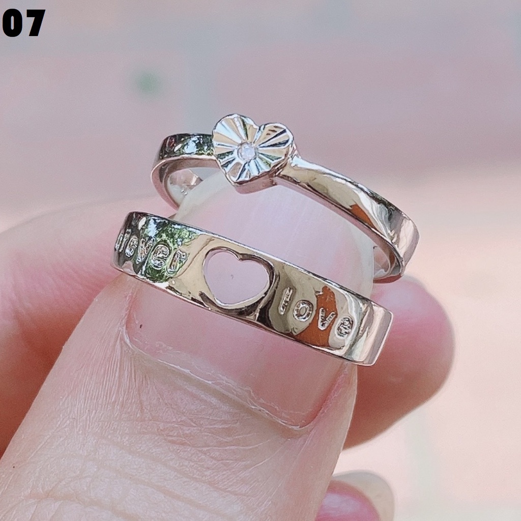 Nhẫn cặp đôi nam nữ NB07, thiết kế hở thời trang dễ dàng điều chỉnh kích cỡ, sang trọng tình yêu mẫu mới
