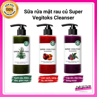 Sữa rửa mặt rau củ💖FREESHIP💖Sữa rửa mặt thải độc Super Vegitoks Cleanser 300ml