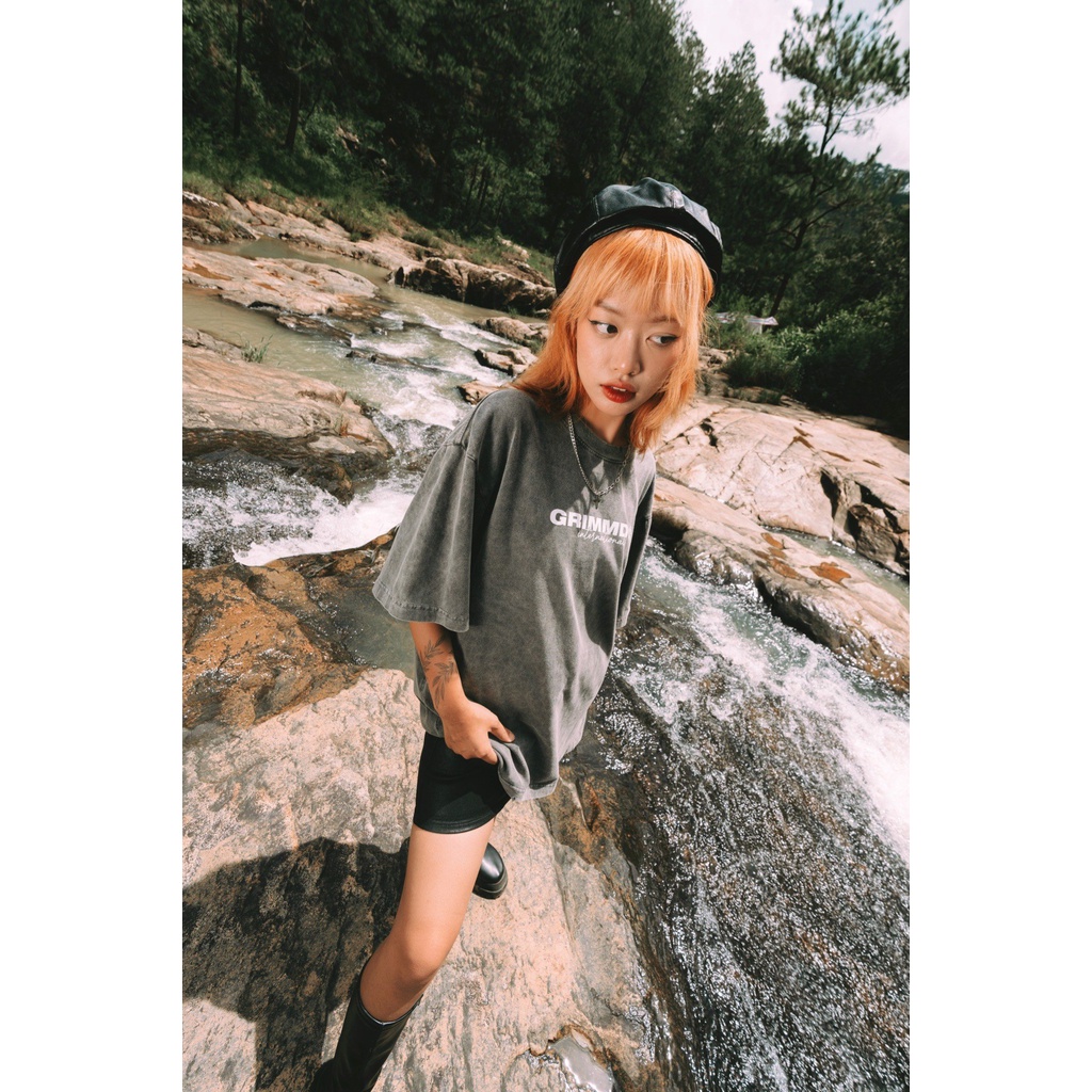 Grimm DC Áo Signature Destroyed collection | Worldwide tee // Grey