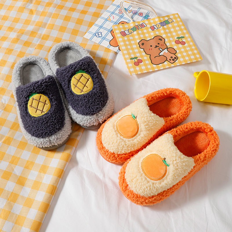 Dép bông đi trong nhà đế dày giữ ấm thiết kế mới đáng yêu phù hợp cho nữ