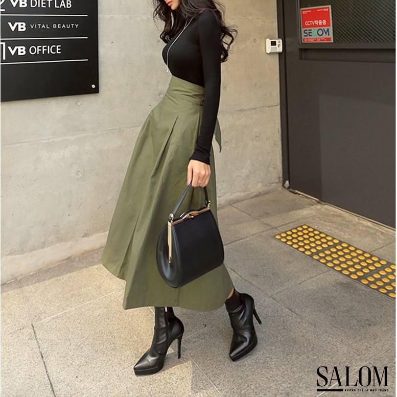 Chân váy cạp cao nơ lưng Rieki | BigBuy360 - bigbuy360.vn