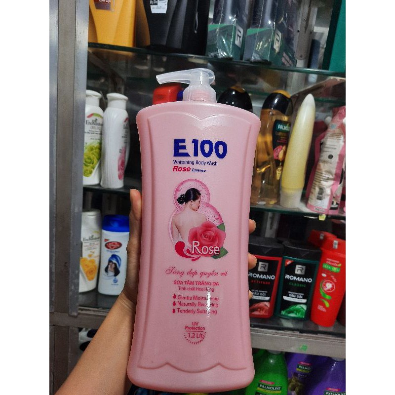 sữa tắm e100 màu hồng 1200ml