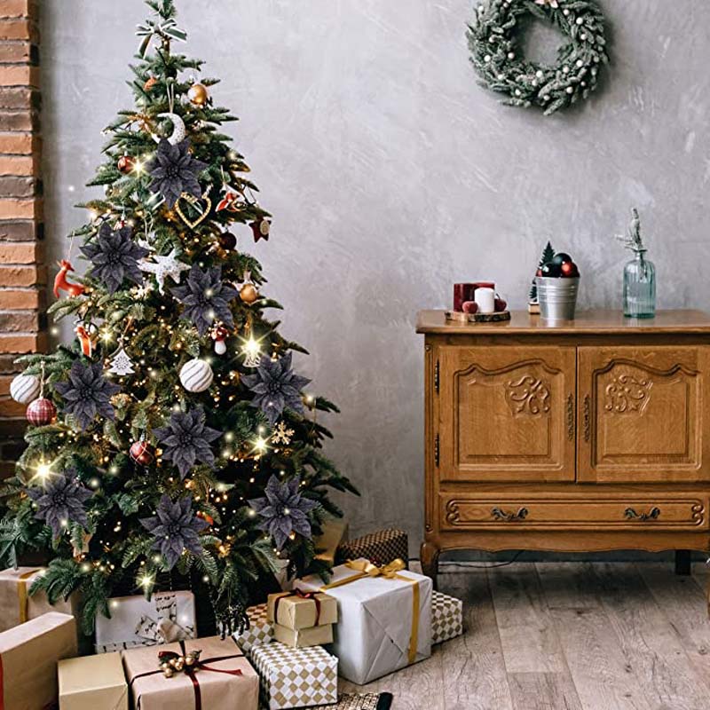 Bộ 5 hoa nhân tạo nhiều màu sắc trang trí bữa tiệc Giáng Sinh