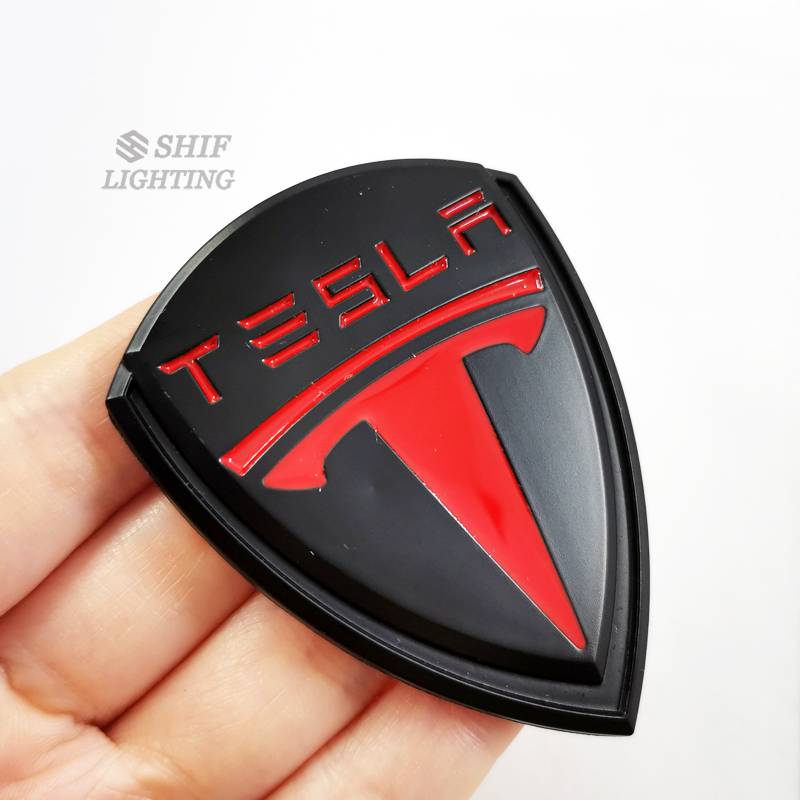1 Miếng Dán Logo Tesla Bằng Kim Loại Cho Xe Hơi