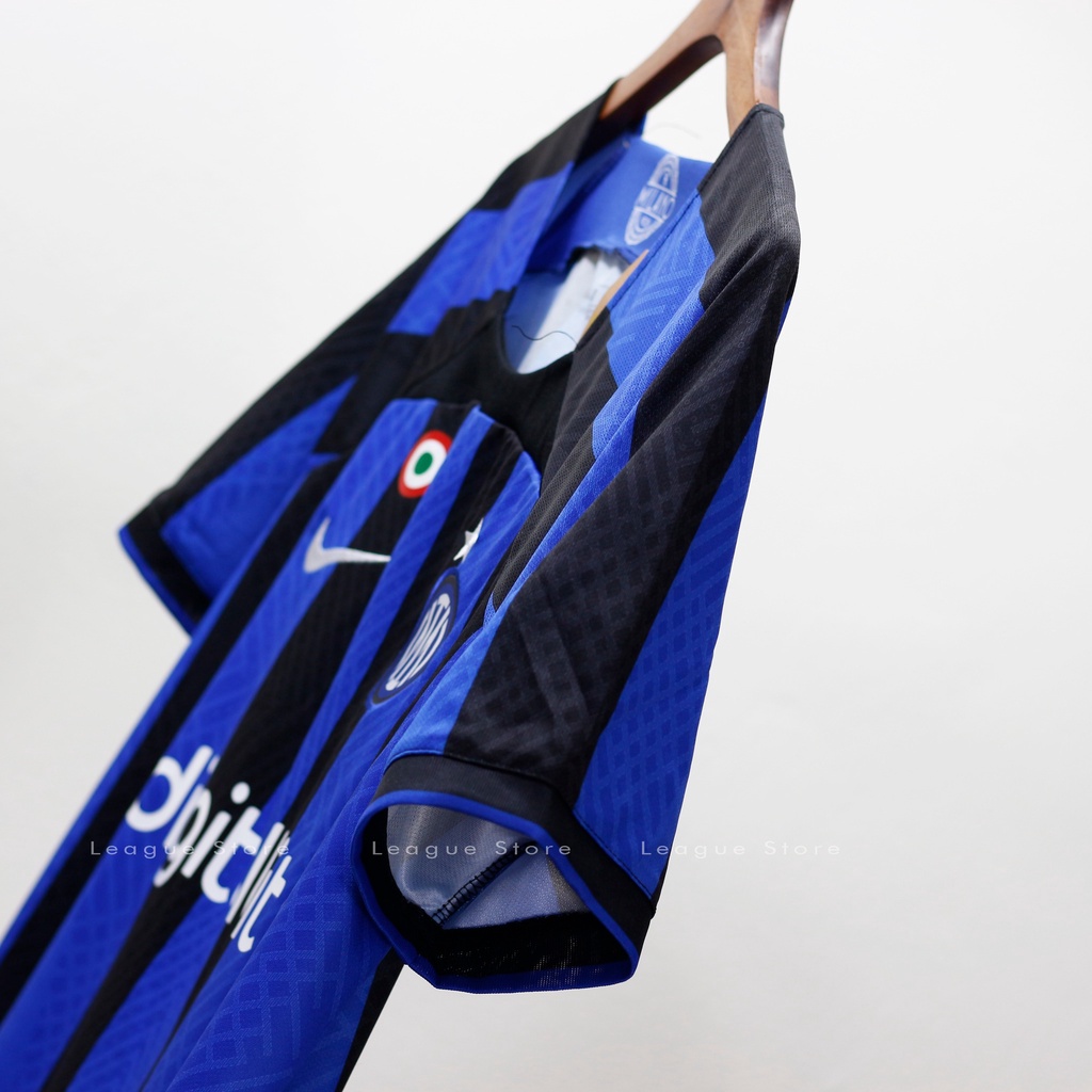 Áo Inter Milan LeagueStore - áo đá bóng bộ quần áo thể thao nam Inter sân nhà màu sọc xanh đen 22/23