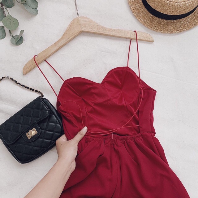 ĐẦM MAXI ĐỎ 2S CHÉO LƯNG KT