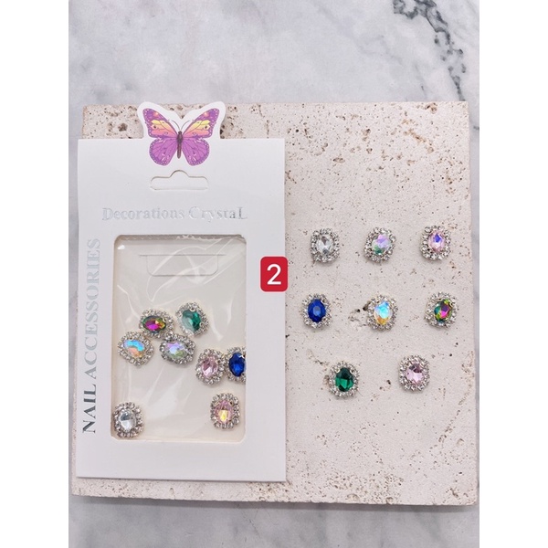 phụ kiện charm đá khối các mẫu gắn móng tay nail