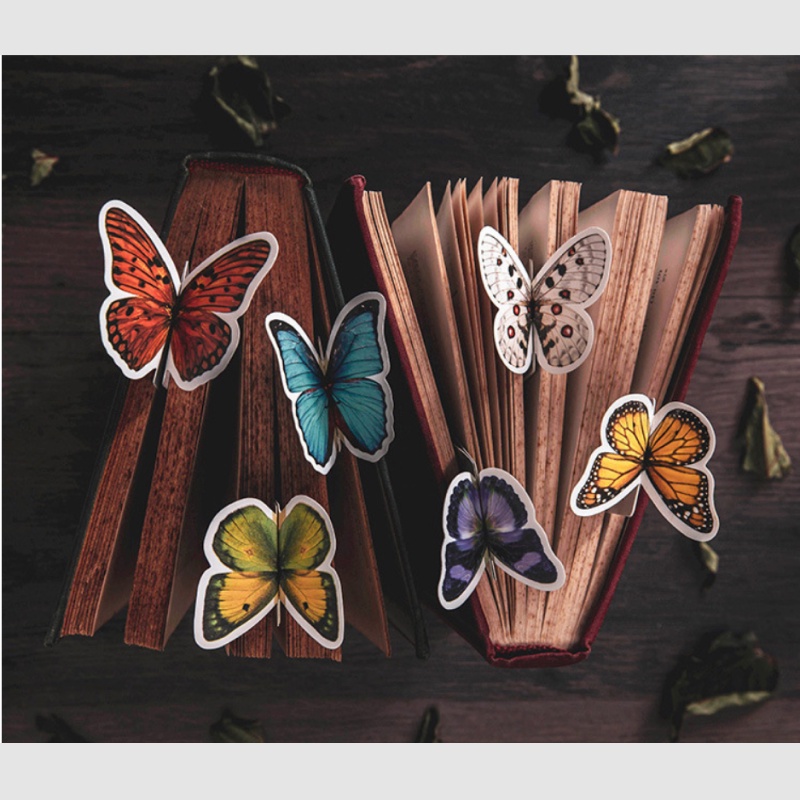 Đánh dấu trang sách kẹp sách set 10 mẫu bướm thế giới hình 3D lãng mạn độc đáo HD142 -K75