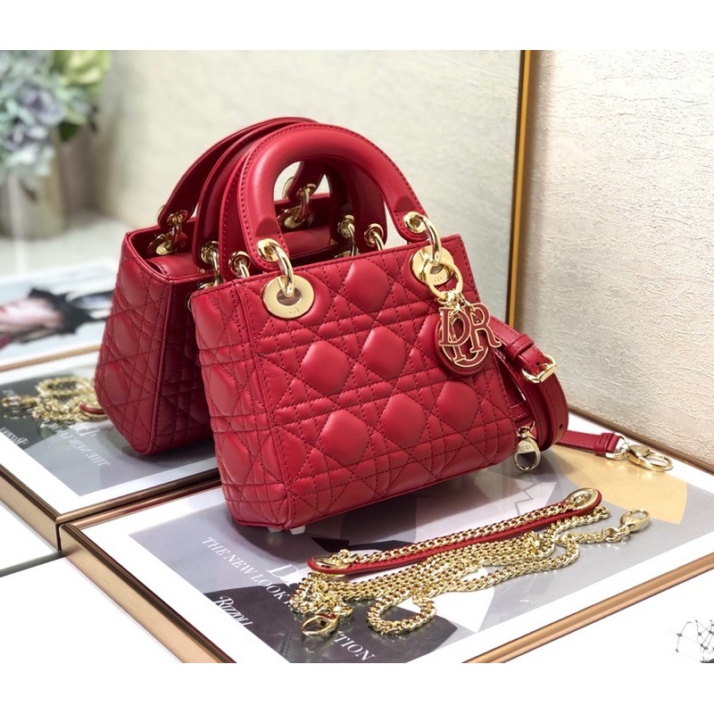 Túi xách nữ da thật cao cấp thương hiệu Lady Dior CD mini size 17 hàng vip 1-1