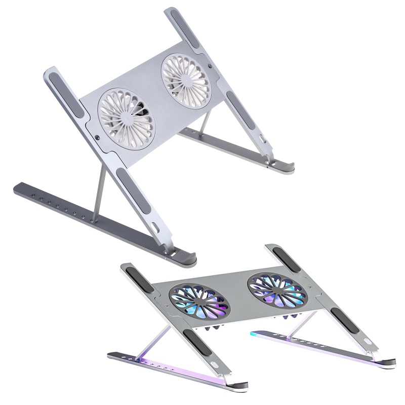 Giá Đỡ Laptop Tăng Chiều Cao Kèm 2 Quạt Tản Nhiệt Tùy Chỉnh Tiện Dụng