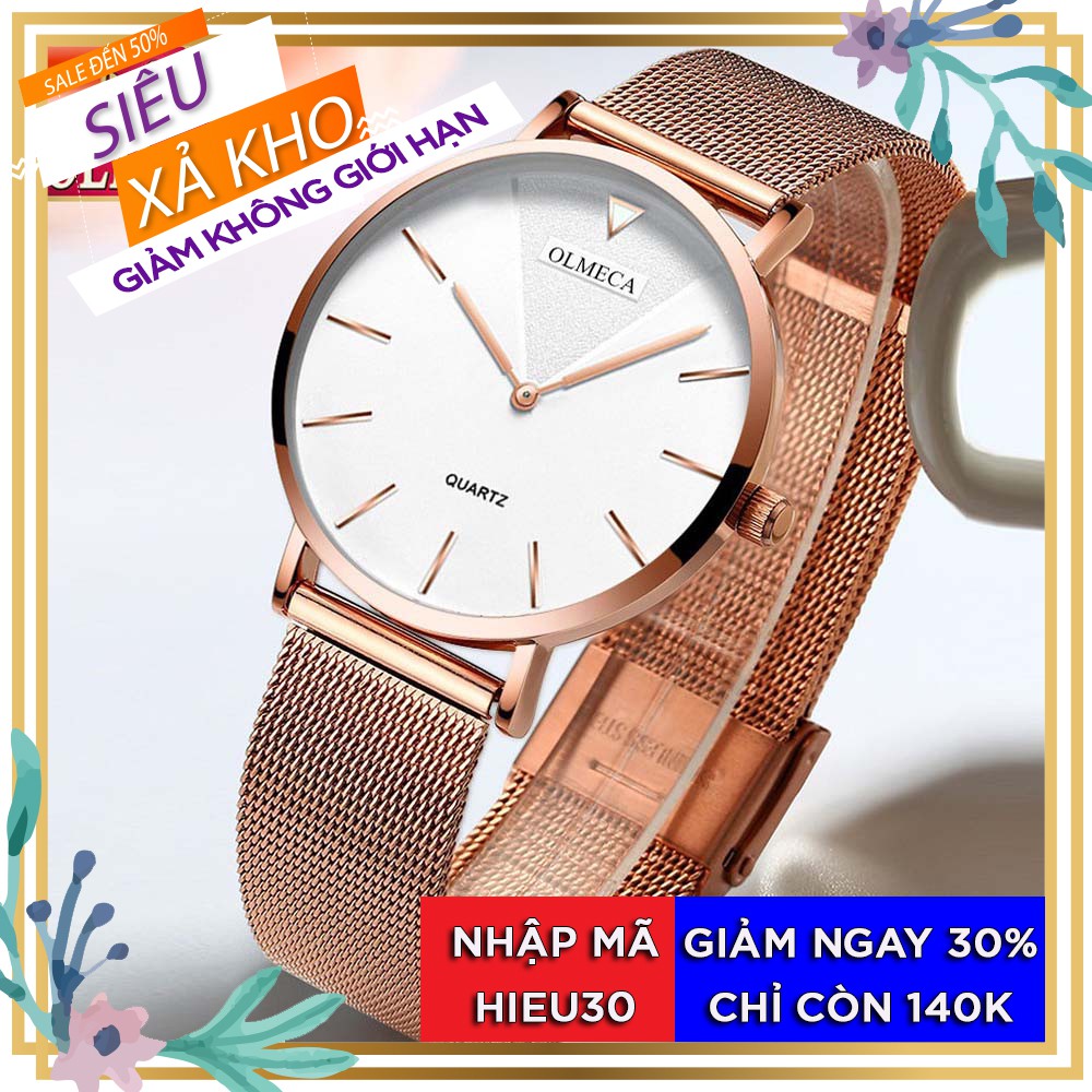 [XẢ KHO CUỐI NĂM] Đồng hồ nữ OLMECA Japan OL03 dây nhuyễn cao cấp mặt kính Sapphire AH449 | BigBuy360 - bigbuy360.vn