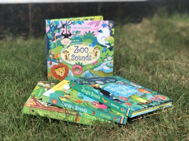 Sách âm thanh Zoo Sounds Usborne ngôn ngữ tiếng anh cho bé mẫu giáo đi chơi sở thú