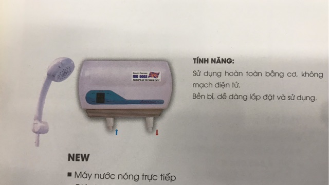 Bình tắm nước nóng trực tiếp ATMOR Model: NEW(sử dụng hoàn toàn cơ không có mạch điện tử)