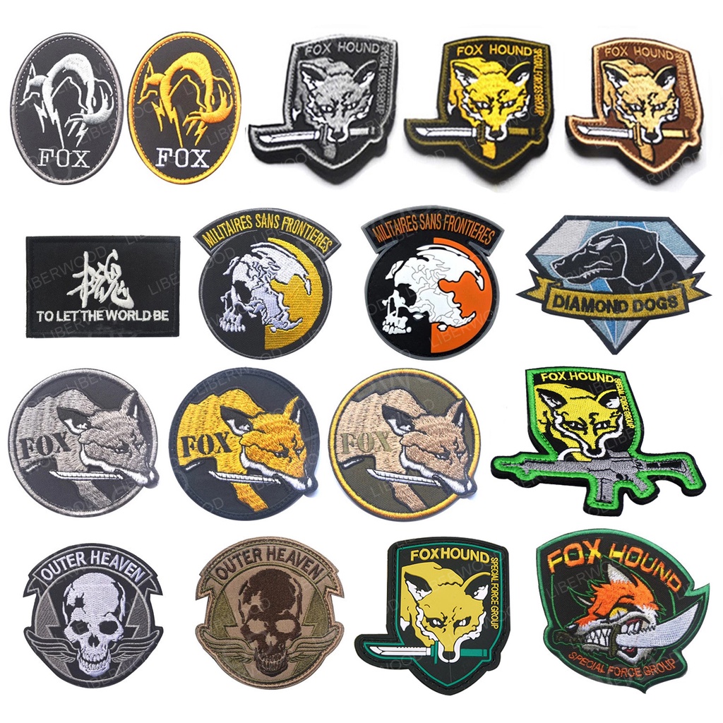 Metal Gear Solid Foxhound Biểu tượng Patch Fox Hound Đồng phục Patch Militaria Fox Hound Đặc biệt ch