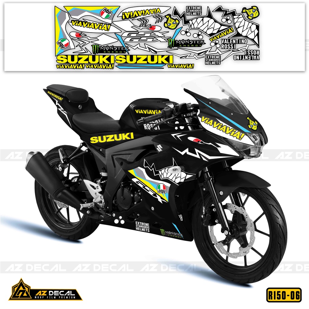 Tem Xe GSX R150 Nhiều Lựa Chọn Màu - Phong Cách Cá Mập Viaviavia | GSX R150-06 | Decal PVC Chống Nước