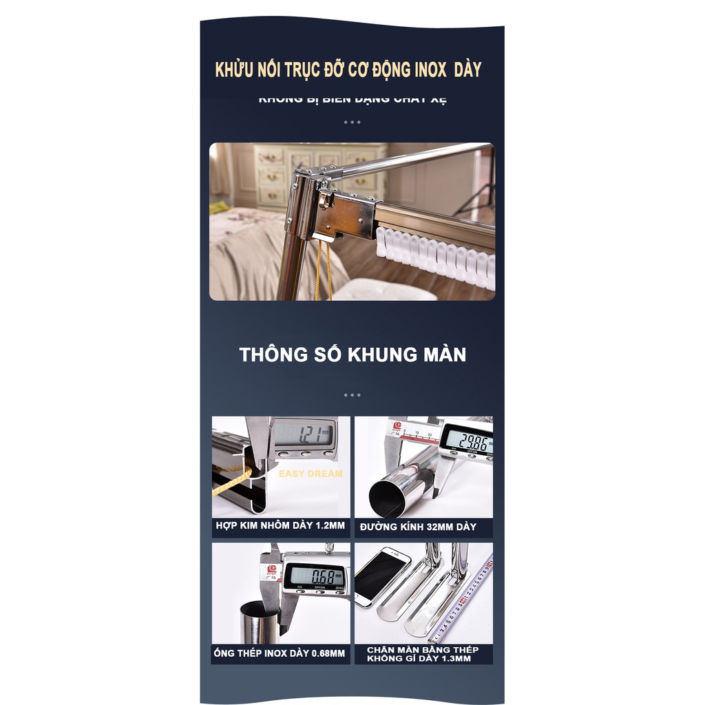 Màn khung ròng rọc không khoan tường mẫu mới nhất 2021 hàng chính hãng EASY DREAM màn cưới đẹp chống muỗi  decor