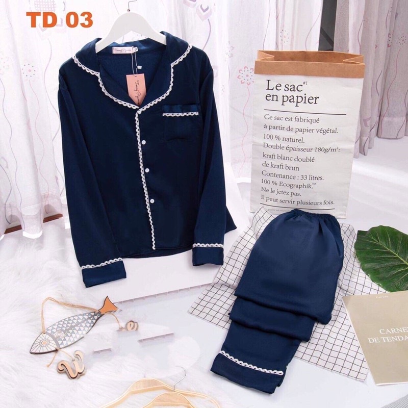 Bộ lụa ngọc phối viền xinh xắn lịch sự, sẵn số lượng tại xưởng | BigBuy360 - bigbuy360.vn