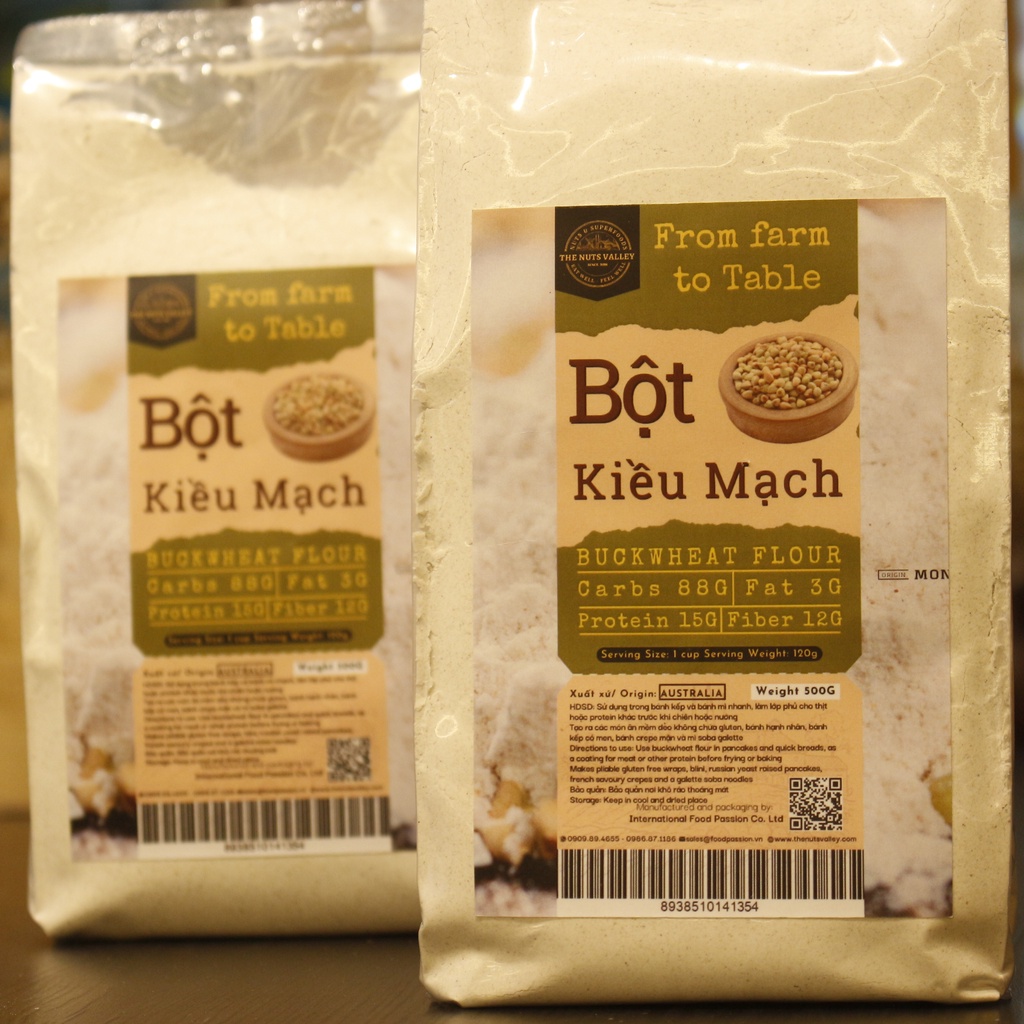 Bột Kiều Mạch và Hạt Kiều Mạch làm bánh, nấu ăn - BUCKWHEAT The Nuts Valley