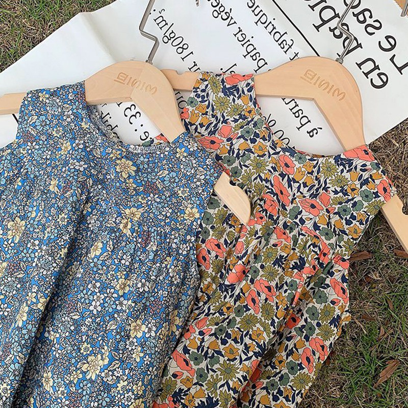 Đầm Công Chúa Chữ A In Họa Tiết Hoa Thời Trang Mùa Hè Xinh Xắn Cho Bé Gái 3-8 Tuổi