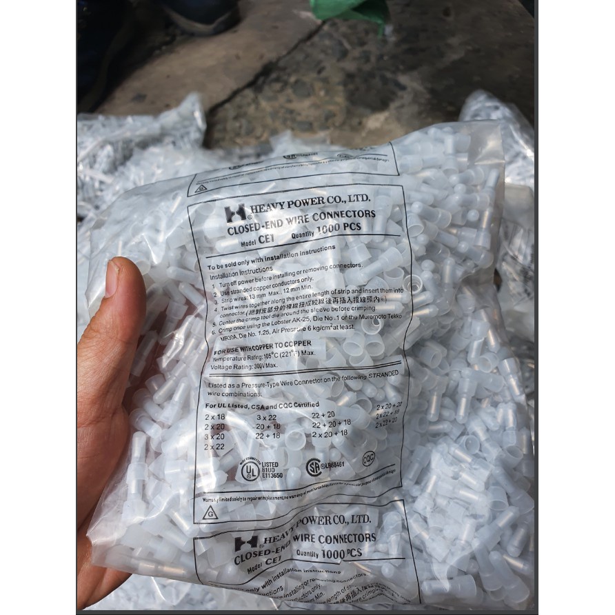 Gói 500/1000 cái Cos chụp nhựa nối dây điện Φ3-4-6-8