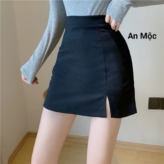 [AN MỘC] Chân váy ngắn xẻ gấu phong cách quyến rũ cho nữ có quần bảo hộ
