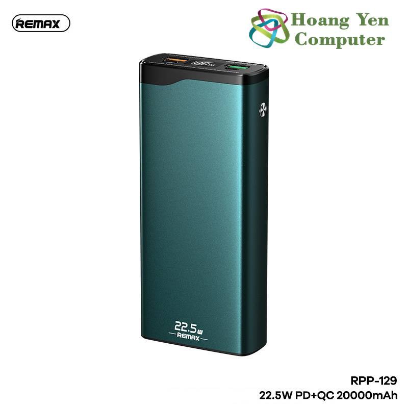 Sạc Dự Phòng Remax RPP-129 20000Mah (Sạc Nhanh QC3.0 18W, 22.5W, PD 18W) - BH 1 Năm