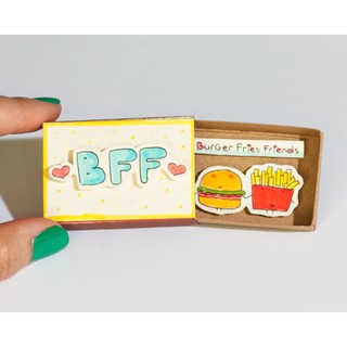 Thiệp Tình Bạn Hộp Diêm BFF Burger And Fries OT011