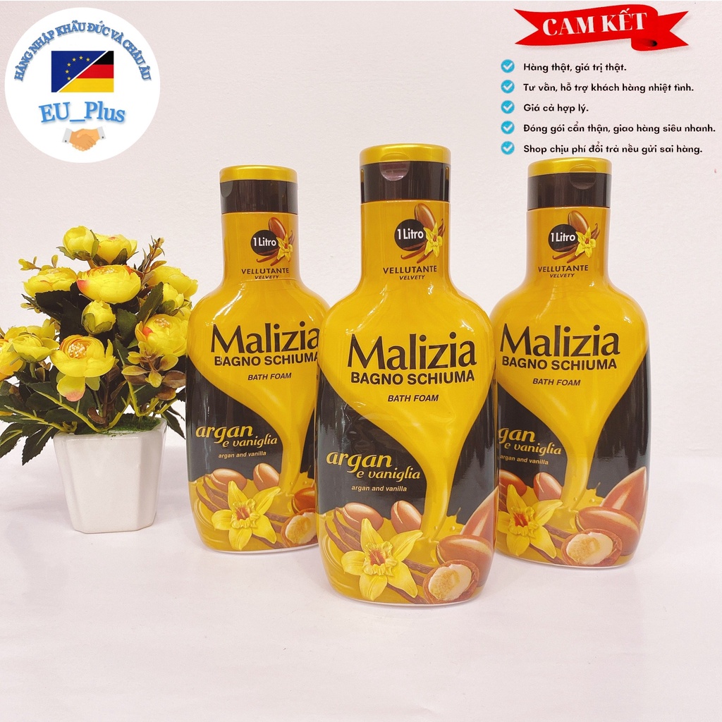 Sữa tắm Malizia 1000ml dưỡng ẩm - Ý
