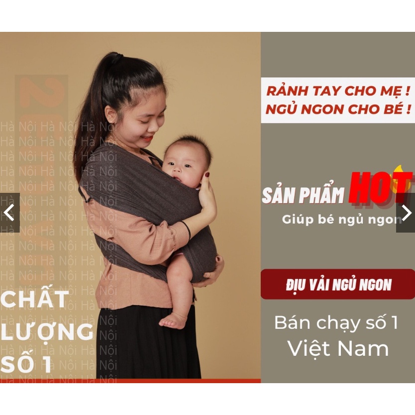 Mã màu xám than tro đậm - Địu vải em bé Sling 2Em cao cấp tiện dụng - giúp bé ngủ ngon mẹ rảnh tay Hà Nội