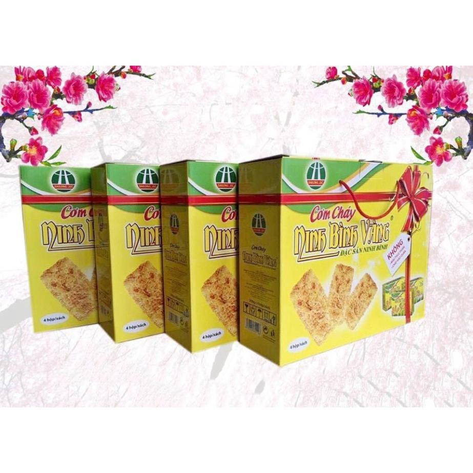 Cơm cháy chà bông tẩm gia vị Ninh Bình Vàng xách 4 hộp 250g - Vườn Đặc Sản