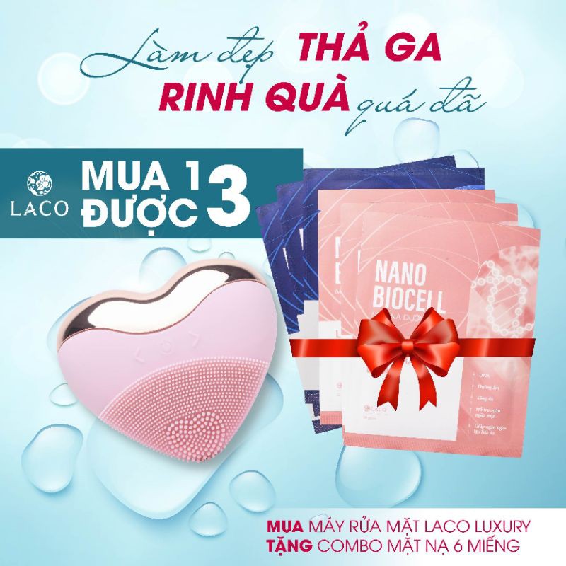 Máy rửa mặt mới LACO LUXURY ♥️ độc quyền toàn cầu♥️ rửa sạch sâu♥️ massage♥️ nâng cơ ♥️ gọn hàm ♥️giảm nọng cằm