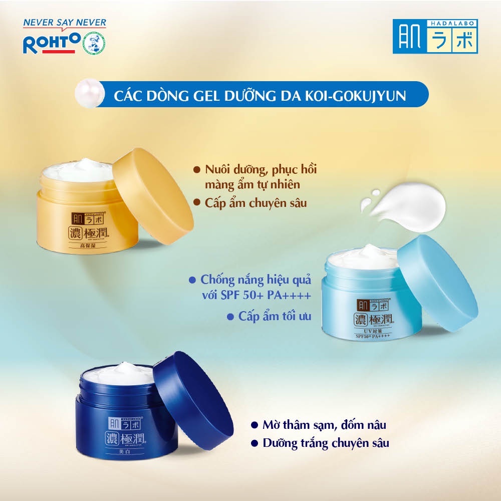 Gel dưỡng trắng và cấp ẩm dành cho da Hada Labo Koi-Gokujyun Whitening Perfect Gel (100G)