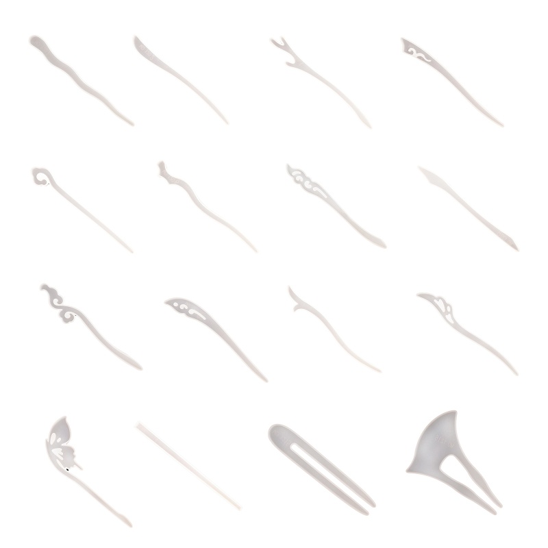 Sa Set 16 Khuôn Silicon Làm Kẹp Tóc Trang Sức Cổ Điển