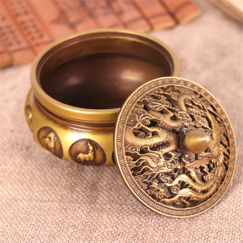 LƯ HƯƠNG ĐỐT TRẦM BẰNG ĐỒNG NGUYÊN CHẤT (Giả Cổ)