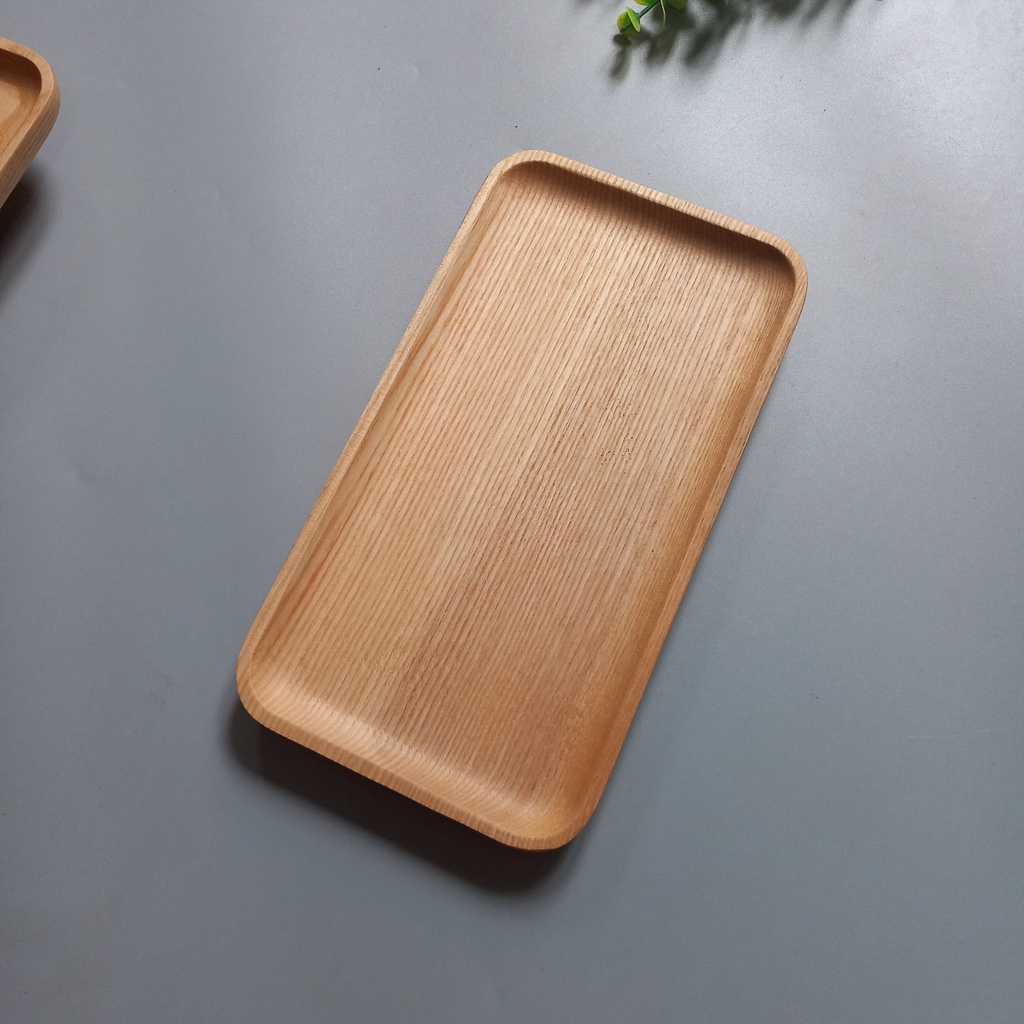 Khay, Đĩa Gỗ Tần Bì, Gỗ Keo Hình Chữ Nhật 24.5x14.5/22x12cm Decor Trang Trí Chụp Ảnh, Đựng Đồ Tráng Miệng Của Vitrapro