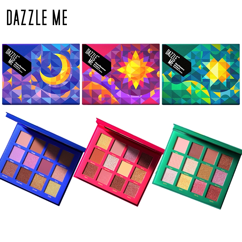 Bảng Phấn Mắt Dazzle Me Chủ Đề Mặt Trời/mặt Trăng/ngôi Sao 12 Màu 120g Thời Trang