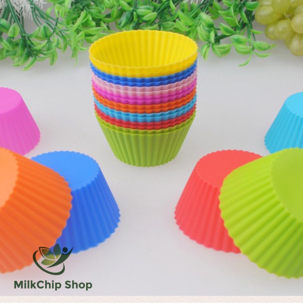 Khuôn làm bánh bông lan, cupcake, muffin bằng silicon chịu nhiệt đường kính 7cm C001