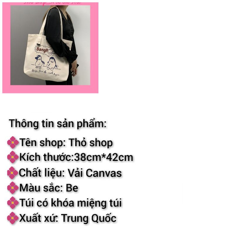 Túi tote vải canvas Ulzzang M04