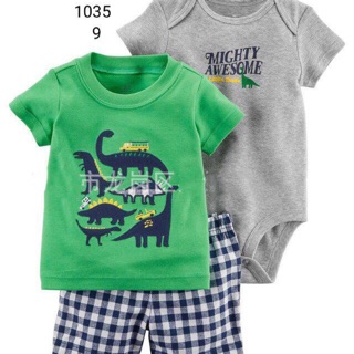 Set 3 món gồm 2 áo 1 quần carter cho bé 6-24m