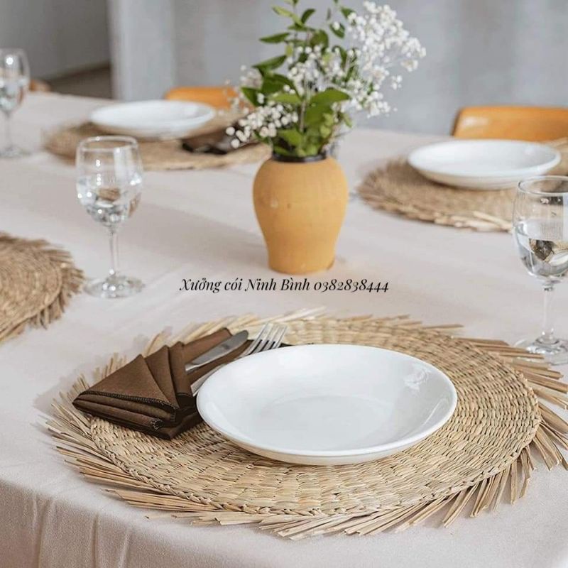 Tấm lót bàn ăn bằng cói/lót Ly/lót Đĩa